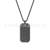 Collar con colgante de texto grabado de origen transfronterizo, colgante octagonal de acero inoxidable, efecto relieve, collar de acero de titanio C