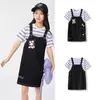 Kuromi Mall Mismo Estilo Falda para Niñas Balabala Falda de Tirantes para Niños Verano 2025 Mezclilla Dos en Uno