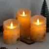 Conjunto de casca de bétula três lâmpadas de vela eletrônica LED simulação casca controle remoto parafina lâmpada artesanal explosões Amazon