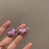 Brincos Coloridos Roxo Amor Adequados para Verão Estilo Cool Feminino Spice Girls Senso de Design Nicho Estilo Frio Avançado