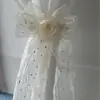Cortina de Gasa con Lentejuelas Estilo Francés Lujo Ligero Lazo de Camelia Sujeta Cortinas Almacenamiento de Ventana de Dormitorio Cuerda de Sujeción Regalo de Inauguración