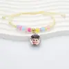 Pulsera Luminosa Infantil del Festival del Bote del Dragón Nezha Ao Bing Dibujo Animado Lindo Doble Cara Cuentas de Vidrio Colgante de Vidrio Ajustable