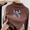 Camiseta de Manga Longa para Meninas Camada Base De Rong Roupas de Outono 2026 Estilo Outono/Inverno Roupas Quentes Infantis Roupa Íntima Top com Gola Babada