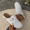 Comercio transfronterizo, ocio, Baotou, medias zapatillas para mujer, 2024, nuevas cuñas con cordones, estilo europeo y americano, zapatillas huecas de talla grande