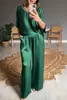 2025 Europeu e Americano Transfronteiriço Verão Mais Vendido Roupas Femininas Estação Independente Aliexpress Moda Cor Pura Mercerizado Decote V Casual Conjunto