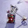 Praça de transmissões ao vivo de celebridades da internet transfronteiriça e brincos da moda multicoloridos redondos e quadrados, brincos de nicho, únicos, estilosos, requintados, acessórios de ouvido versáteis