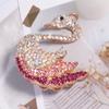 Borla de Corona Transfronteriza Diamante Completo Cristal Cisne Arcilla Cuentas de Agujero Recto DIY Cadena para Teléfono Móvil Llavero Cadena para Bolso Accesorios