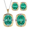 2025 Zhuangshengsheng Joyería Nido de Pájaro Simulado Corte Palazzo Verde Joyería Lujo Ligero Conjunto de Gama Alta 15*20-10-12