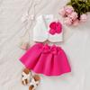 Ins Verano Nuevo Producto Ropa de Salida para Niñas Bebés Estilo Coreano Sin Mangas Traje Pequeño + Traje de Falda Corta Suministro Transfronterizo Venta al por Mayor