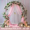 Cortina de Gasa Blanca Arco de Boda Escena Arreglo Atmósfera Red de Hilo Sitio de Propuesta Techo de Boda Decoración Gasa Blanca