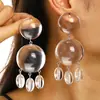 Brincos Esféricos de Vidro Transparente Simples da Amazon Europeus e Americanos Brincos com Pingente de Sereia Bolha Fashion Venda por Atacado