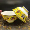 Cuenco de Cerámica de Xizang con Ocho Tesoros, Cuenco para Mesa de Restaurante, Cuenco Auspicioso de Ofrenda Estilo Xizang Ocho Estilos Étnicos, Taza de Té, Cuenco de Arroz con Té de Mantequilla
