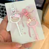 Chaveiro Pingente Liga Cartoon Gato KT Cor Macaron Design Criativo Vazado Gato Fofo Pingente para Bolsa Mi