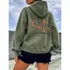 Moletom com Capuz Transfronteiriço Feminino Exportação Estampa Floral Padrão Fé Top Solto Amazon Tem