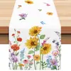 Camino de mesa floral de girasol para primavera y verano Amazon Temu Transfronterizo Mantel para Fiesta Festival Decoración de Ambiente para el Hogar