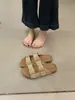 Sandalias Ludake de Cuero de Primera Capa con Suela Suave, Chanclas Estilo Francés para Mujer, Zapatos Birkenstock, Pantuflas de Playa, Casual 16699-1