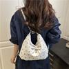 Bolso de Cubo Dulce Bolso de Mujer 2025 Nuevo Verano Bolso de Hombro con Lazo Literario Casual Portátil Bolso Tote