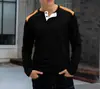 Comercio Exterior Transfronterizo Amazon Nuevo para Hombre Waffle Casual Versátil Dos Tonos Cuello Alto Abotonado Manga Larga Henry