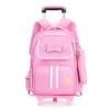 Nueva Mochila con Ruedas Estilo Británico para Estudiantes de Primaria Niñas Grado 2-6 Gran Capacidad Puede Subir Escaleras Mochila con Ruedas para Niños