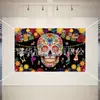 Fondo de Decoración para Festival Mexicano del Día de Muertos Transfronterizo, Fondo Fotográfico para Ambiente de Evento, Hecho a Medida, Tema Dropshipping