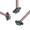 Conector hembra de alambre de soldadura de 2P con orificios de montaje duales, interfaz de carga Tipo-C para iluminación exterior y dispositivos digitales