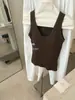 XIA'X Xia Xia Chica Versátil Cómodo Adelgazante Cuello en U con Almohadillas en el Pecho Copa Integrada Color Sólido Tirantes Finos Camiseta sin Mangas Espalda Hermosa Ropa Interior