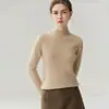 Suéter de Cashmere Feminino Baicaierong Outono/Inverno 2026 com Gola Meia Alta, Design Versátil, Tricô de Lã