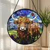 Colgante de Vidrio de Vaca de las Tierras Altas Transfronterizo Decoración de Vidrio para el Hogar Adorno para Ventana Atrapasoles para el Jardín