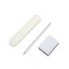 En stock pelo liso usar paquete de material para uñas herramientas al por mayor lima de viruta de madera palo de cristal kit de manicura bloque de tofu