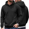 Sudadera con capucha pesada de color liso para hombre, con cordón, cremallera lateral antirrobo y bolsillo canguro, para deportes y actividades al aire libre, de la marca TK, transfronteriza