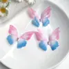 Pacote com 3 Borboletas de Tule 3D de Camada Dupla de 5cm para Acessórios de Cabelo DIY Feitos à Mão, Materiais de Decoração, Brincos de Maquiagem Facial Estilo Antigo Hanfu