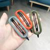 Horquilla ovalada geométrica estilo Hyun Ya de Corea del Sur, popular en Internet, con clip superior de color caramelo simple, horquilla con clip, accesorio para la cabeza, clip lateral femenino.