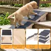 Escalera Plegable de Madera para Trepar Mascotas, Rampa para Perros Mayores, Escalones de Madera para Perros, Peldaños Antideslizantes, Rampa de Cama de Madera para Perros