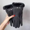 Guantes Mujer Invierno Cálidos Equitación Estilo Coreano Forro Polar Engrosados A Prueba de Frío A Prueba de Viento Pantalla Táctil Invierno Gamuza De Estudiante
