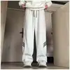 Color Sólido Regular Moderno Juvenil Pierna Recta Otoño Talla Grande Deportes Caída Pantalón de Sudor Marca Moderna Pierna Recta