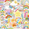 50 Adesivos Arco-Íris Transfronteiriços Boêmios Festa de Aniversário Infantil Desenho Animado Grafite Adesivos Arco-Íris à Prova d'Água Atacado