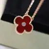 Collar de Trébol de Cuatro Hojas Versión de Alta Gama V-Gold con Diamantes, Artesanía de Precisión CNC, Baño Grueso de Oro de 18 Quilates, Regalo de Trébol de la Suerte para Novia