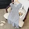 Vestido Francés para Mujer en Verano, Estilo Nuevo, de Alta Gama y Súper Bonito, Estilo Platycodon, Falda Larga Floral de Hada, Ceñidor de Cintura