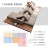 Sofá de nogal estilo japonés wabi-sabi con chaise longue para villas grandes, sofá de esquina de madera maciza creativo para sala de estar con tapicería de tela tecnológica