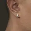 Brincos de Zircônia de Seis Garras Transfronteiriços para Homens, Estudantes, Acessórios de Orelha da Moda Versáteis Tendência Estilo Hip-Hop Street para Mulheres