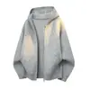 2026 Transfronterizo Otoño/Invierno Nuevo Suéter con Capucha de Punto de Color Sólido Holgado para Hombre Moda Juvenil Chaqueta Cardigan Casual