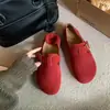 Versão Super Confortável em Couro de Vaca Sapatos Birkenstock Planos de Encaixe Rápido com Tira de Fivela Sapatos Individuais Femininos Retro em Camurça Fosca