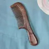 Pente massageador multifuncional de seis bordas de madeira e cinco dentes, pente de cabo longo, sândalo, cinco dedos, cinco dentes, tendão, dentes grandes, pente de madeira fofo
