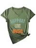 Soporte Música en Vivo Amazon Ebay Sitio Independiente Moda Casual Camiseta de Manga Corta con Cuello en V para Mujer Comercio Exterior