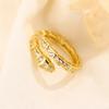 Anillo de Serpiente para Mujer Completo de Diamante Lujo Ligero Ajustable Sin Color Alto Sentido de Gama Ins Moda Personalizada Joyería para Mano
