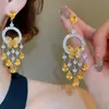 Brincos de Borboleta Elegantes Estilo Francês Cravejados com Diamantes, Colar, Brincos com Franjas Estilo Palácio, Conjunto de Joias de Luxo Leve de Alta Qualidade Atacado