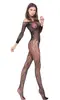 Comércio Exterior Conjunto de Lingerie Sexy Meias-Calça Estampadas Sexy Peça Única Meia-Calça com Fundo Aberto Tela Apertada Manga Longa Roupa de Malha Atacado