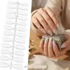 Europeu e Americano Popular Transfronteiriço Fosco Sólido Cor Gelo-Transparente Alto Padrão Trapezoidal Nail Art Unhas Usáveis Pontas de Unhas Postiças Acessórios