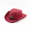 Chapéu de Palha Infantil com Proteção Solar Verão Viagem ao Ar Livre Chapéu de Cowboy Ocidental Fofo Chapéu com Proteção Solar de Estrela de Cinco Pontas para Homens e Mulheres