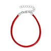 Cuerda Trenzada de 3 mm Pulsera de Cuentas DIY Cadena Básica Pulsera de Cordón de Cuero Chapado en Plata Pulsera con Cierre de Langosta Se Puede Usar para Ensartar Cuentas